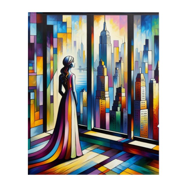 WhimsicalArtworks New York Muse Abstract Wall Art (Front)