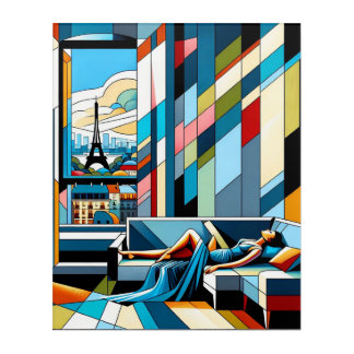 WhimsicalArtworks Parisian Muse Abstract Wall Art