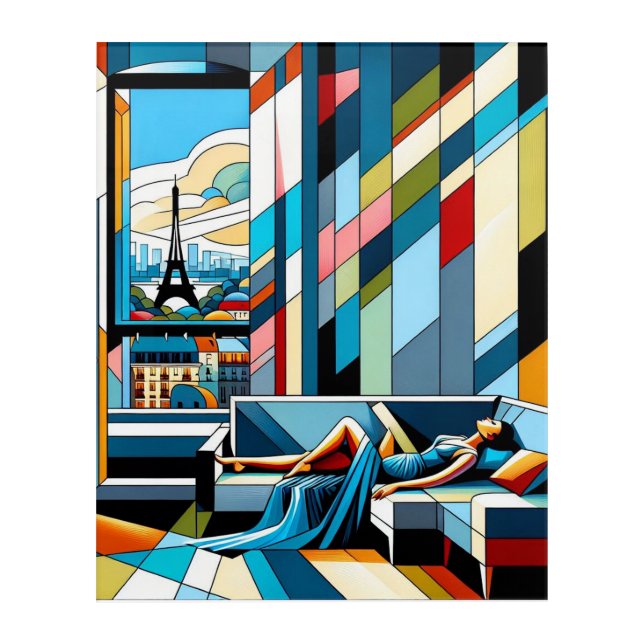 WhimsicalArtworks Parisian Muse Abstract Wall Art (Front)