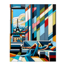 WhimsicalArtworks Parisian Muse Abstract Wall Art