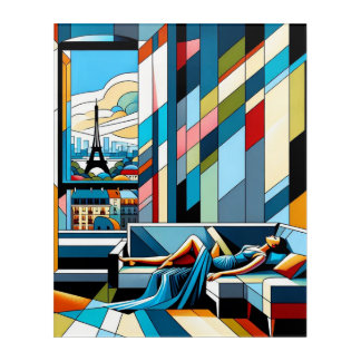 WhimsicalArtworks Parisian Muse Abstract Wall Art