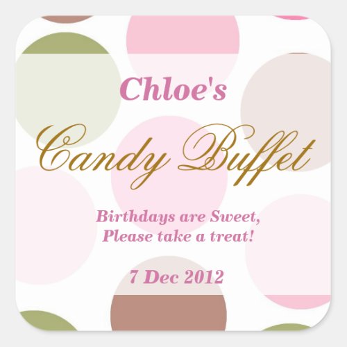 WhimsicalDotty Birthday Candy Buffet Sticker