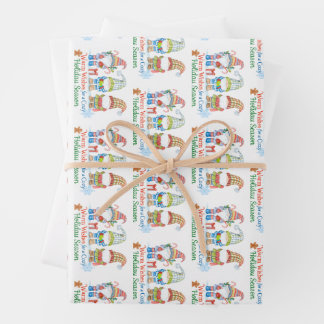 Whimsicale wishes for cozy holiday season wrapping paper sheets