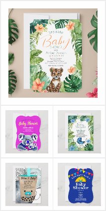 Whimsically-Themed Baby Showers Invitations