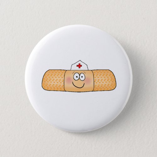Whimsicla Band Aid Bandage with Nurse Hat Cute Pinback Button