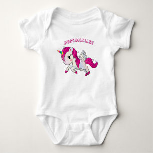 Whimsicle Flying Unicorn Pegasus Rainbow Horn Baby Bodysuit