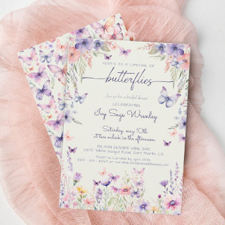 Whimsicle "lifetime of butterflies" bridal shower invitation