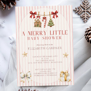 Whimsicle Pink A merry Little baby shower Invitation