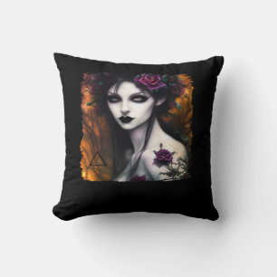 Whimsigoth – Autumn Nights & Vintage Design Throw Pillow