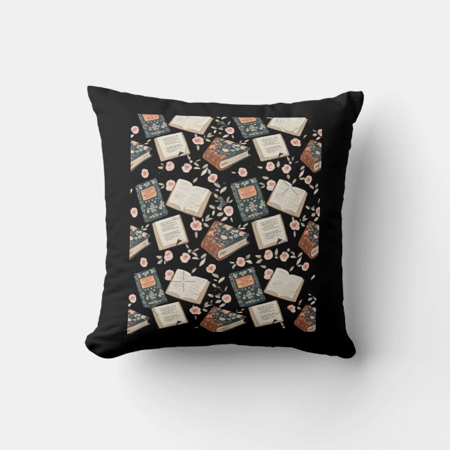 Whimsigoth Booktok Aesthetic Graphic Throw Pillow (Front)