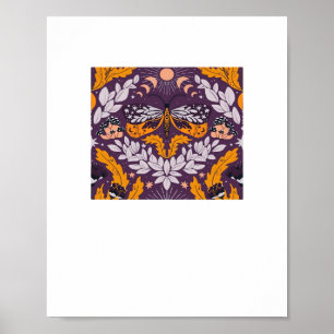Whimsigoth Butterfly Florals - Purple, Lavender An Poster