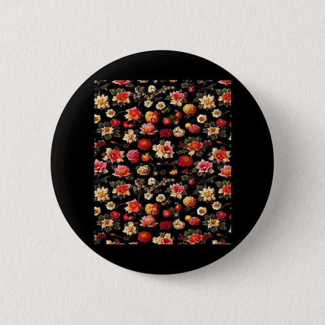 Whimsigoth Chintz Vintage Oil Painting Button (Front)