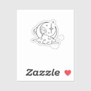 Whimsigoth Clouds Moon Witchy Classic Sticker