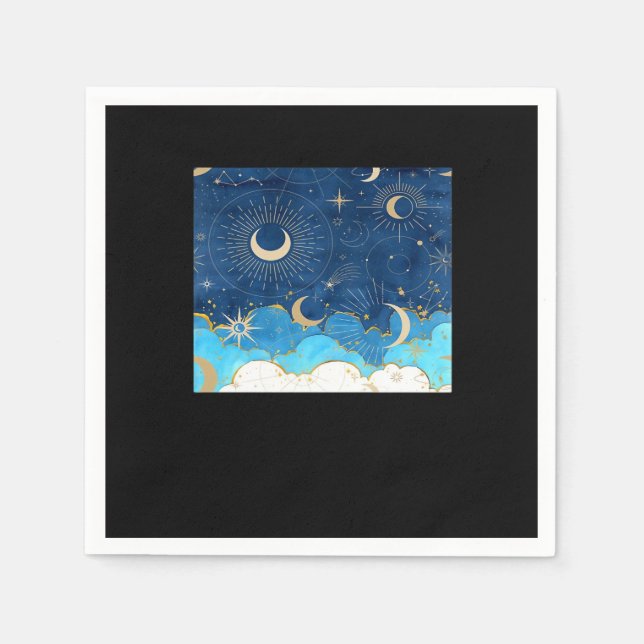 Whimsigoth Clouds Sun Moon Witchy Classic Napkins (Front)