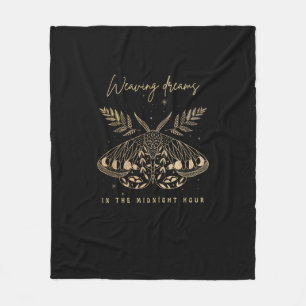 Whimsigoth Cottagecore Goblincore Mystical Moth Go Fleece Blanket