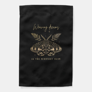 Whimsigoth Cottagecore Goblincore Mystical Moth Go Garden Flag