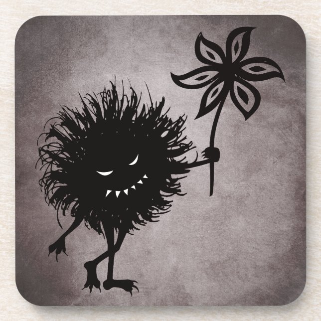 Whimsigoth Cute Evil Creatures Vintage Coaster (Front)