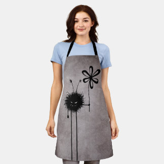 Whimsigoth Cute Goth Evil Creature Flower Vintage Apron
