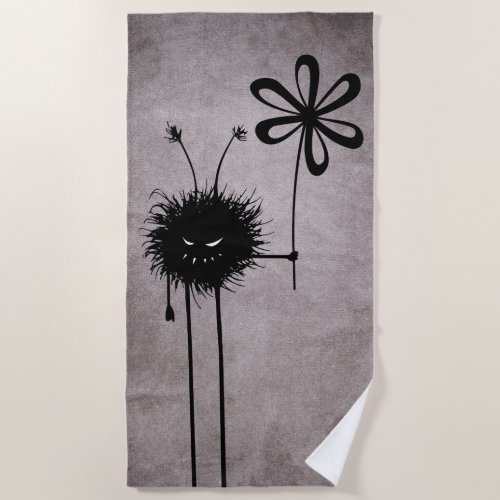 Whimsigoth Cute Goth Evil Creature Flower Vintage Beach Towel