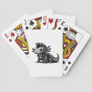 Whimsigoth Cyborg Axolotl Vintage Art Design Class Poker Cards