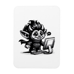 Whimsigoth Cyborg Internet Troll Vintage Art Desig Magnet