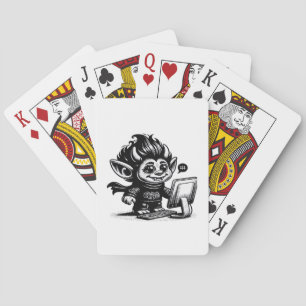 Whimsigoth Cyborg Internet Troll Vintage Art Desig Poker Cards