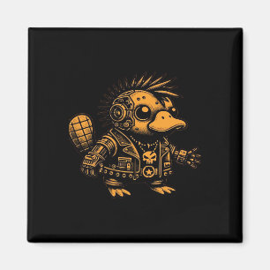 Whimsigoth Cyborg Platypus Vintage Art Design Magnet