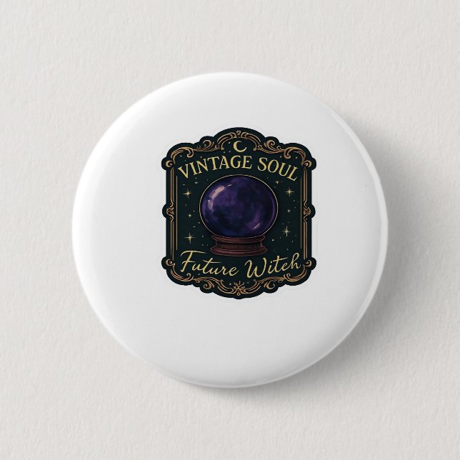 Whimsigoth Fantasy Mystical Forests, Moons & Magic Button (Front)