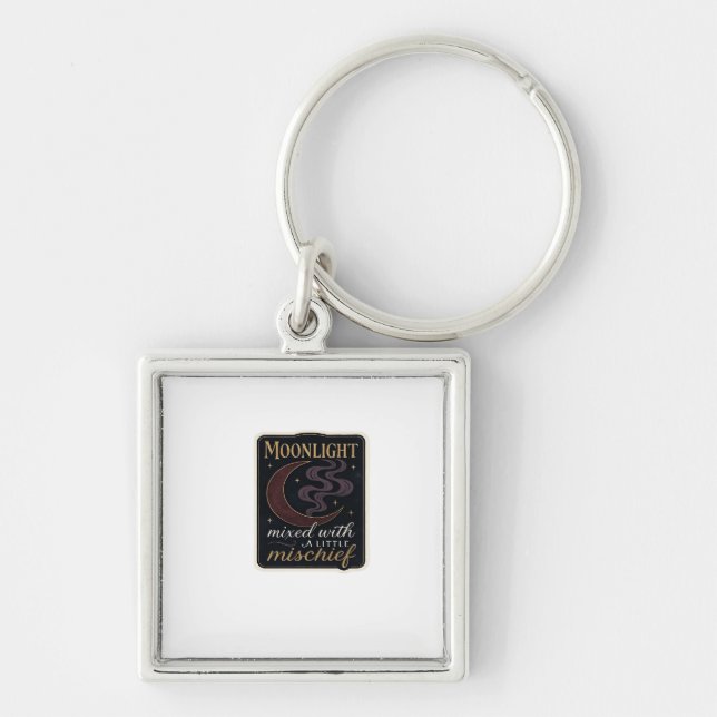 Whimsigoth Fantasy Mystical Forests, Moons & Magic Keychain (Front)