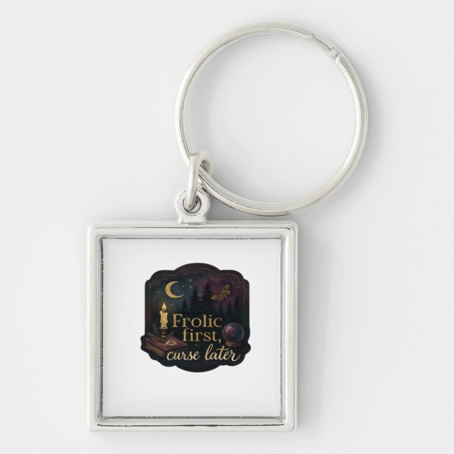 Whimsigoth Fantasy Mystical Forests, Moons & Magic Keychain (Front)