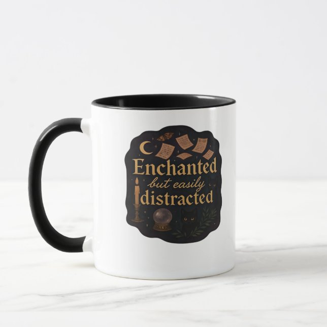 Whimsigoth Fantasy Mystical Forests, Moons & Magic Mug (Left)