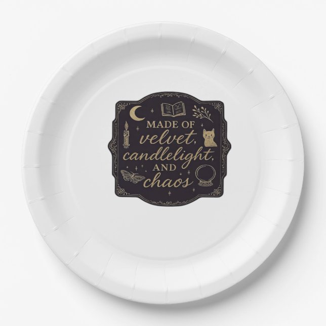 Whimsigoth Fantasy Mystical Forests, Moons & Magic Paper Plates (Front)