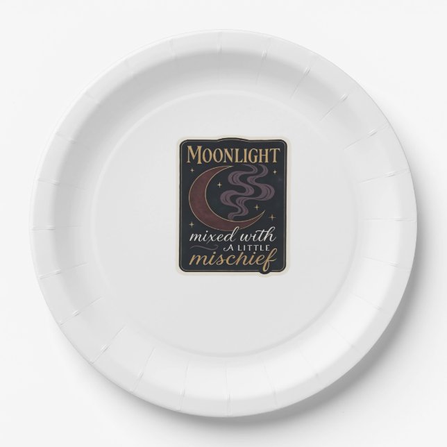 Whimsigoth Fantasy Mystical Forests, Moons & Magic Paper Plates (Front)