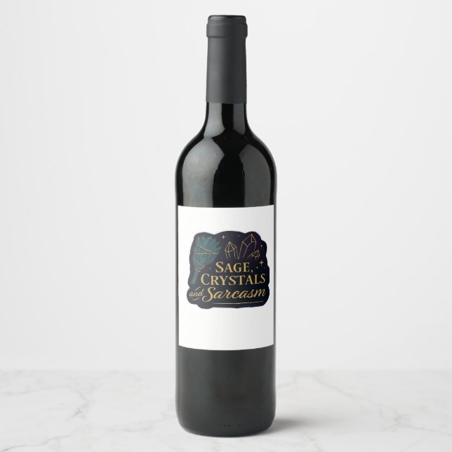 Whimsigoth Fantasy Mystical Forests, Moons & Magic Wine Label (Front)