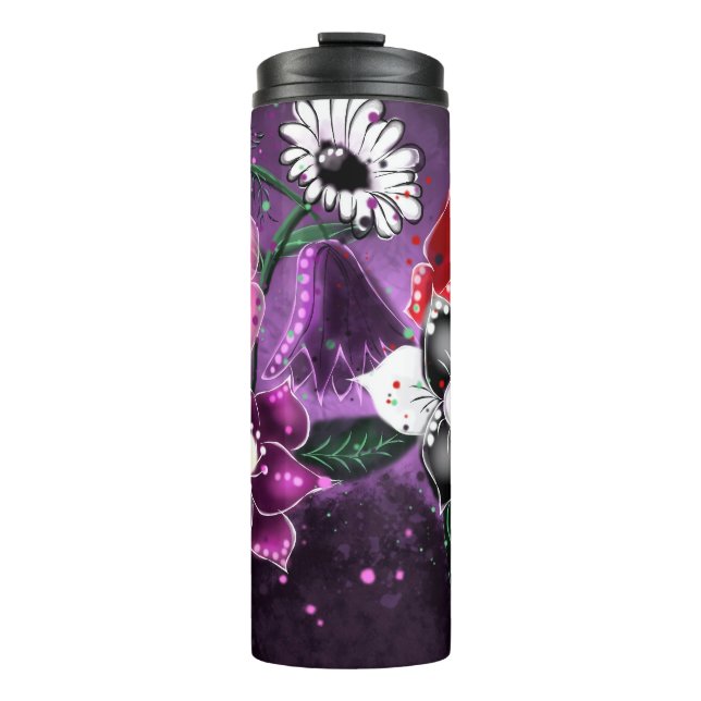 Whimsigoth Floral Moody Purple Dark Romance Thermal Tumbler (Front)