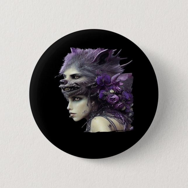 Whimsigoth Funny Design For Halloween Button (Front)