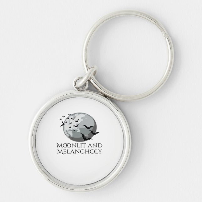 Whimsigoth Ink – Mystical Forests, Moons & Magic M Keychain (Front)