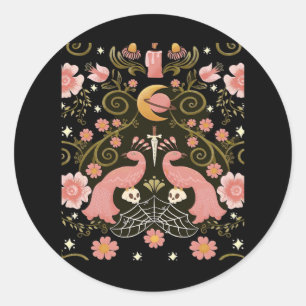 Whimsigoth Midnight Garden Graphic Classic Round Sticker