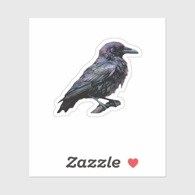 Whimsigoth Moody Floral Grungy Corvus, Raven, Crow Sticker (Sheet)