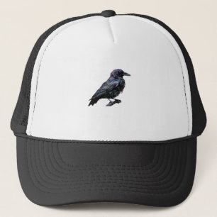 Whimsigoth Moody Floral Grungy Corvus, Raven, Crow Trucker Hat