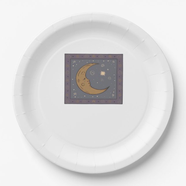 Whimsigoth Moon Classic Paper Plates (Front)