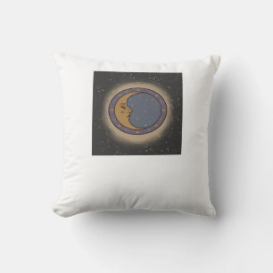 Whimsigoth Moon Print Throw Pillow