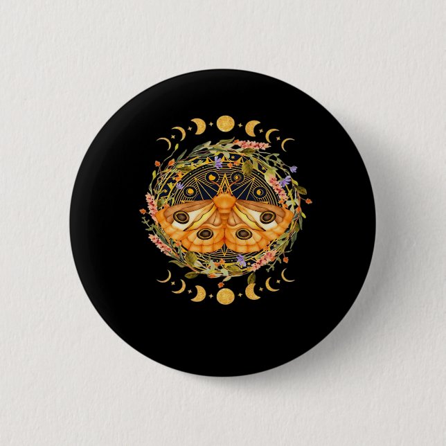 Whimsigoth Moth Classic Button (Front)
