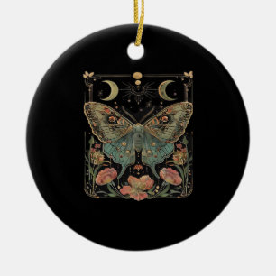 Whimsigoth Moth Shirt, Botanical Butterfly T Shirt Ceramic Ornament