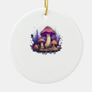Whimsigoth Mushrooms And Crystals Classic Ceramic Ornament