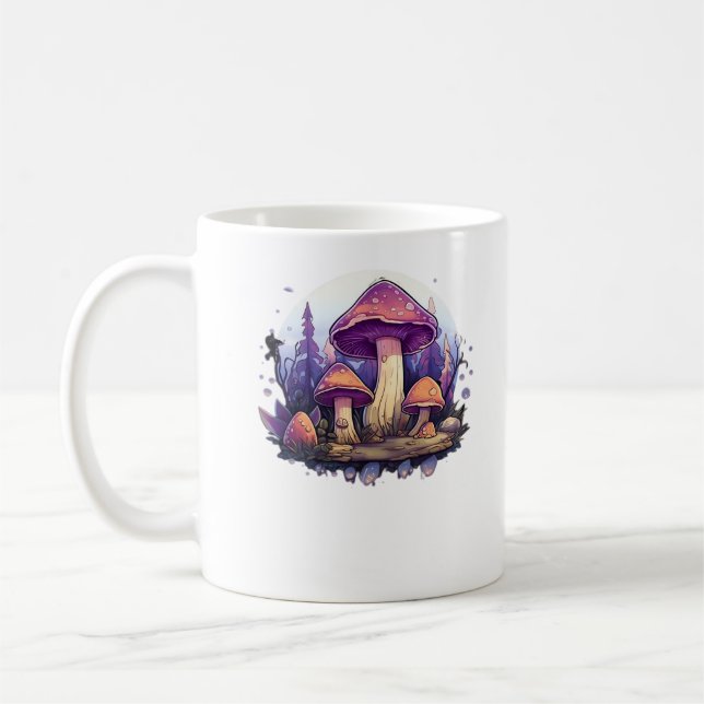 Whimsigoth Mushrooms And Crystals Classic Coffee Mug (Left)