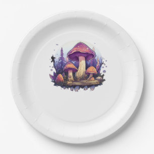 Whimsigoth Mushrooms And Crystals Classic Paper Plates