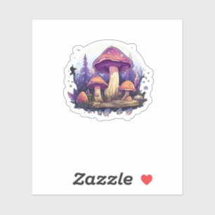 Whimsigoth Mushrooms And Crystals Classic Sticker