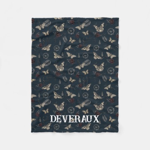 Whimsigoth Navy Moth Blanket Personalized Family