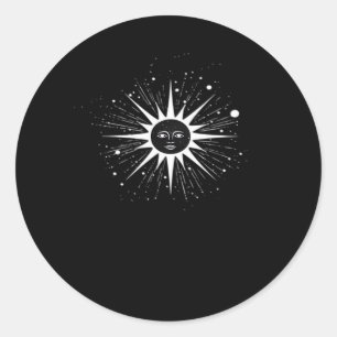 Whimsigoth Night Sky Sun Moon Witchy Classic Hallo Classic Round Sticker